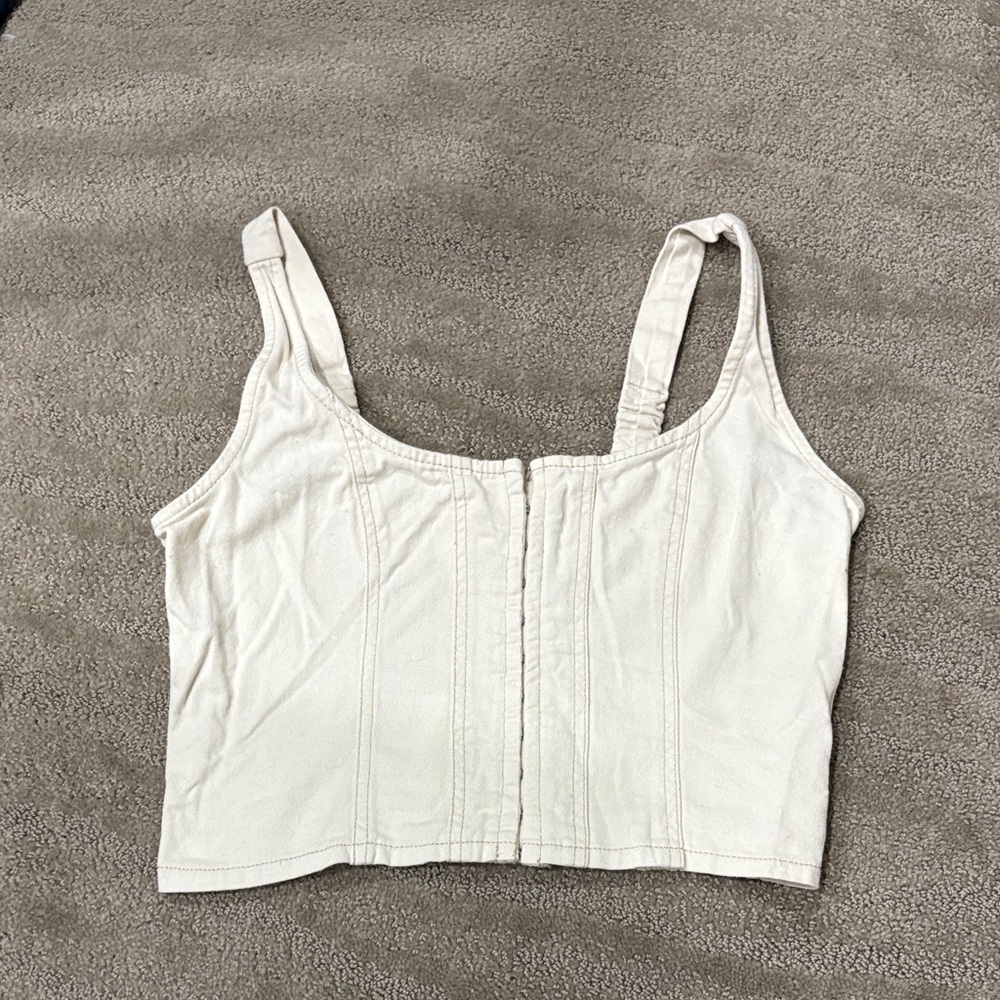 Women's Cream Sleeveless Top